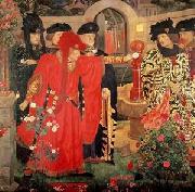 Henry Arthur Payne Plucking the Red and White Roses in the Old Temple Gardens